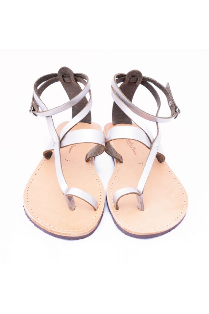 Sandale grecesti FUNKY TOUCH grej metalic | sandalefaine.ro