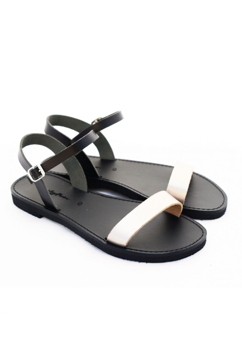 Sandale talpa joasa FUNKY CASUAL grej metalic | sandalefaine.ro